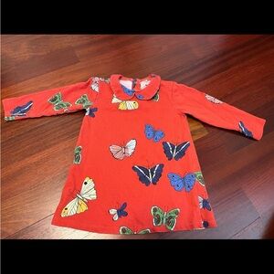 Red Mini Rodini butterfly dress - size 12 months